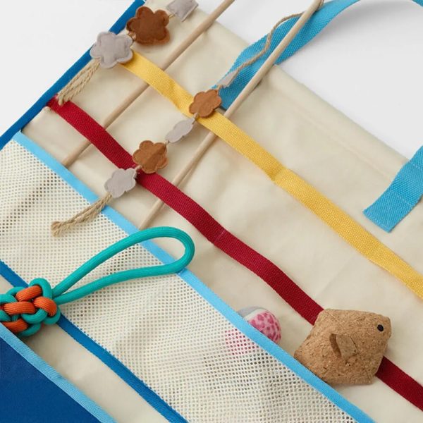 wall mounted multi pocket cat toy storage bag 15