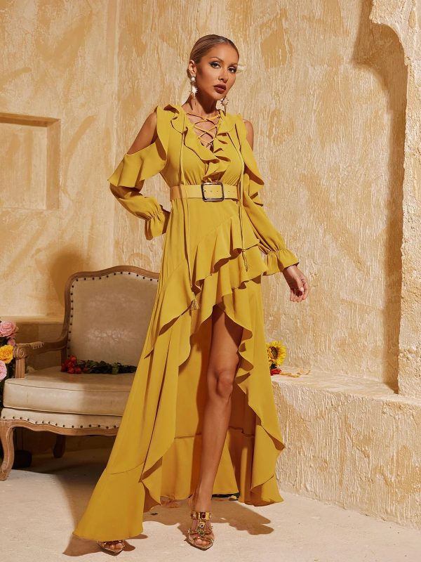 yakov ruffle tiered cutout maxi dress 14