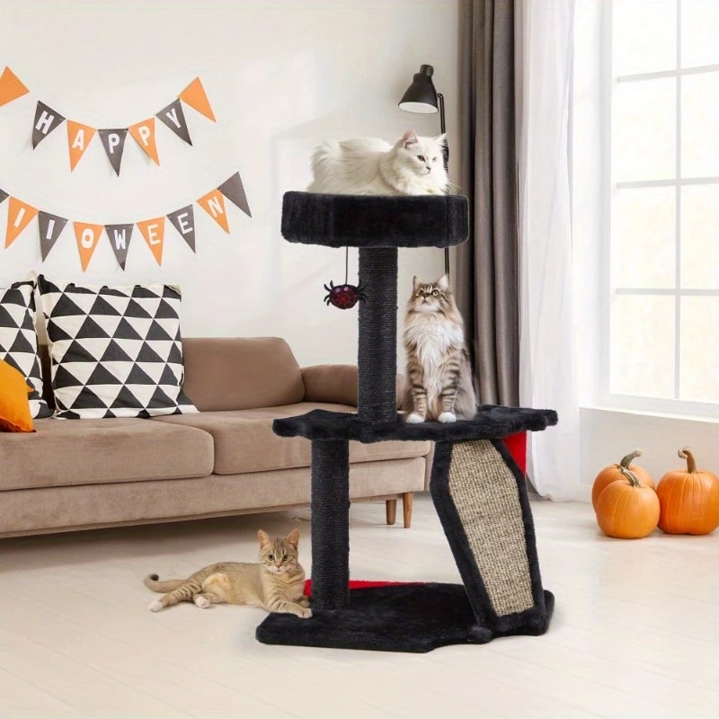 28.8 halloween gothic cat tree with scratching post 11