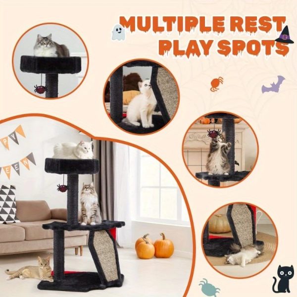 28.8 halloween gothic cat tree with scratching post 13