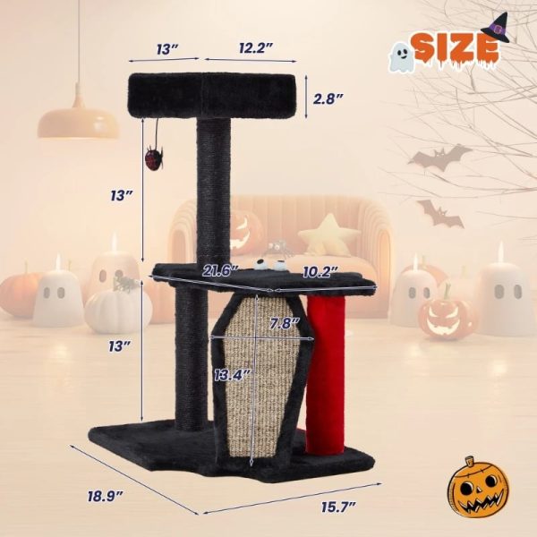 28.8 halloween gothic cat tree with scratching post 14