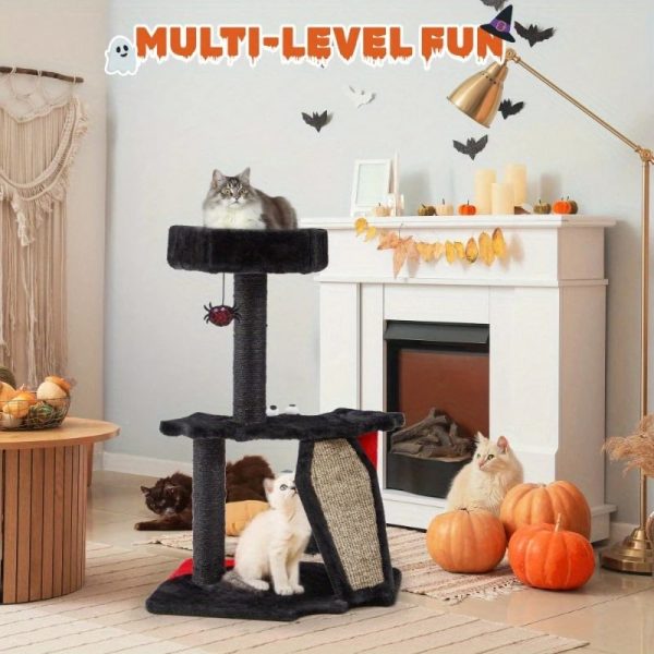 28.8 halloween gothic cat tree with scratching post 17