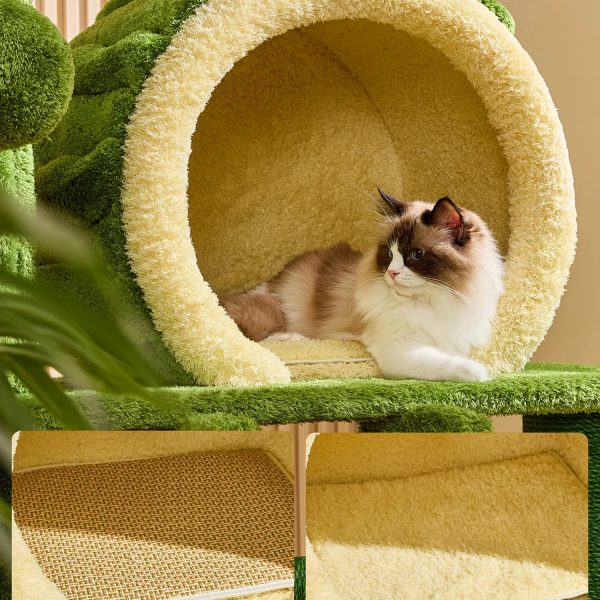 80.3 large green lotus cat climbing frame cat tree 17