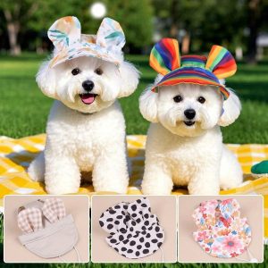 adjustable breathable sun hat for dogs & cats 11
