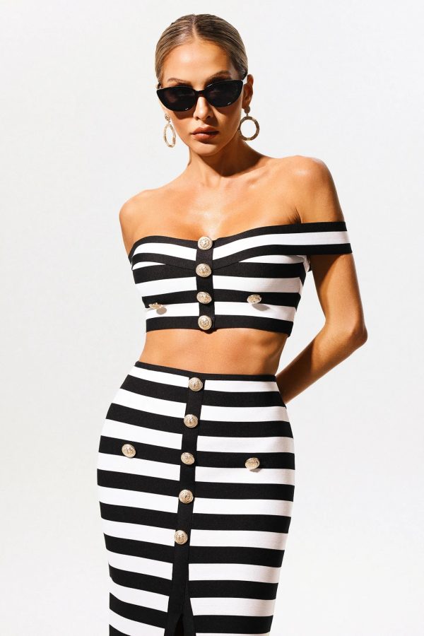 archibald black striped bandage two piece set 12