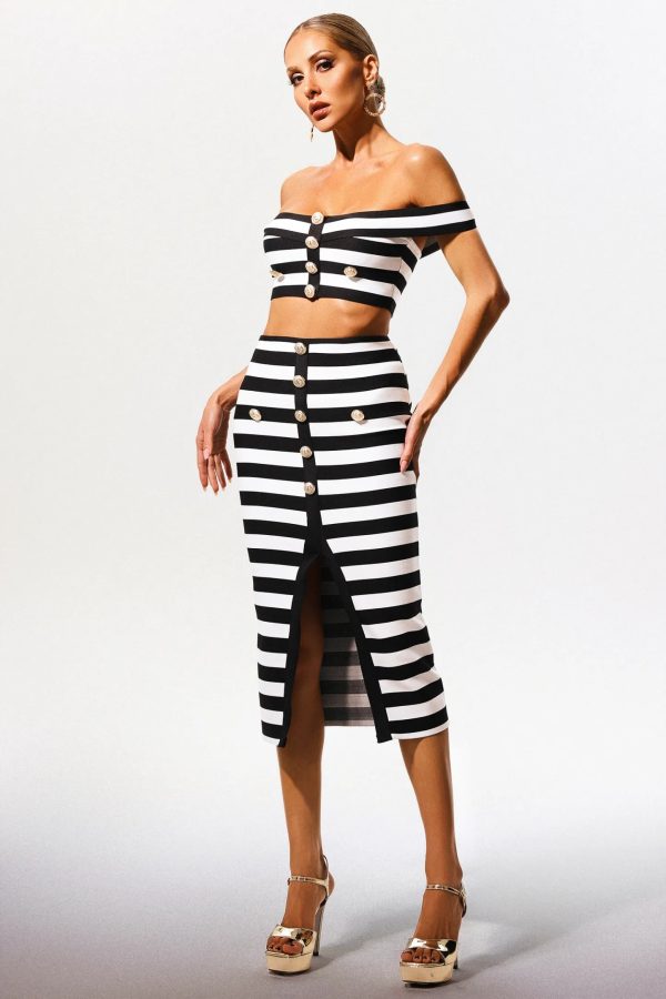 archibald black striped bandage two piece set 14
