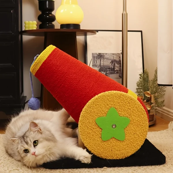 cannon shaped cat scratching post with ball 12