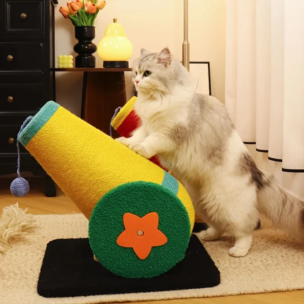 cannon shaped cat scratching post with ball 13