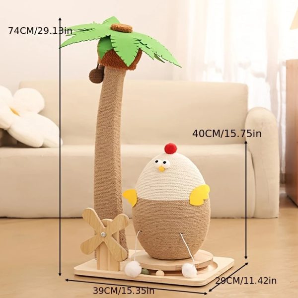 coconut sisal cat tree with chicken shaped scratching post 14