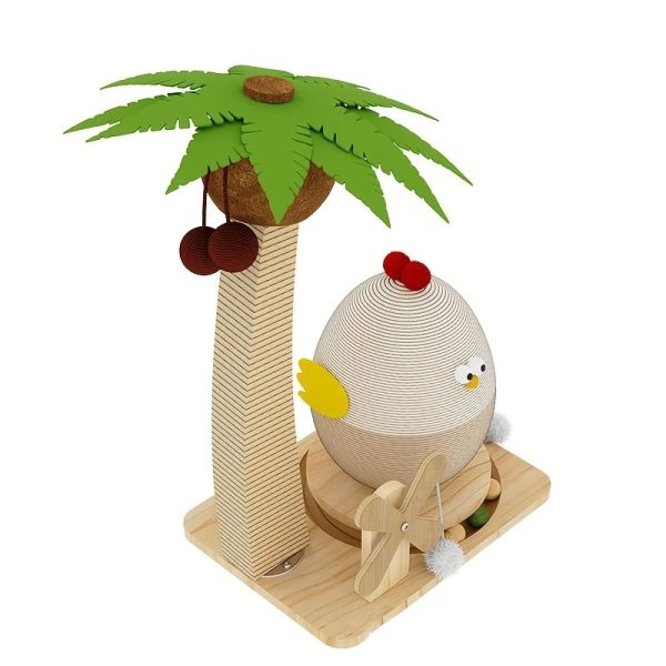 coconut sisal cat tree with chicken shaped scratching post 15