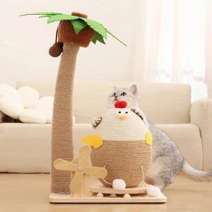 coconut sisal cat tree with chicken shaped scratching post 16