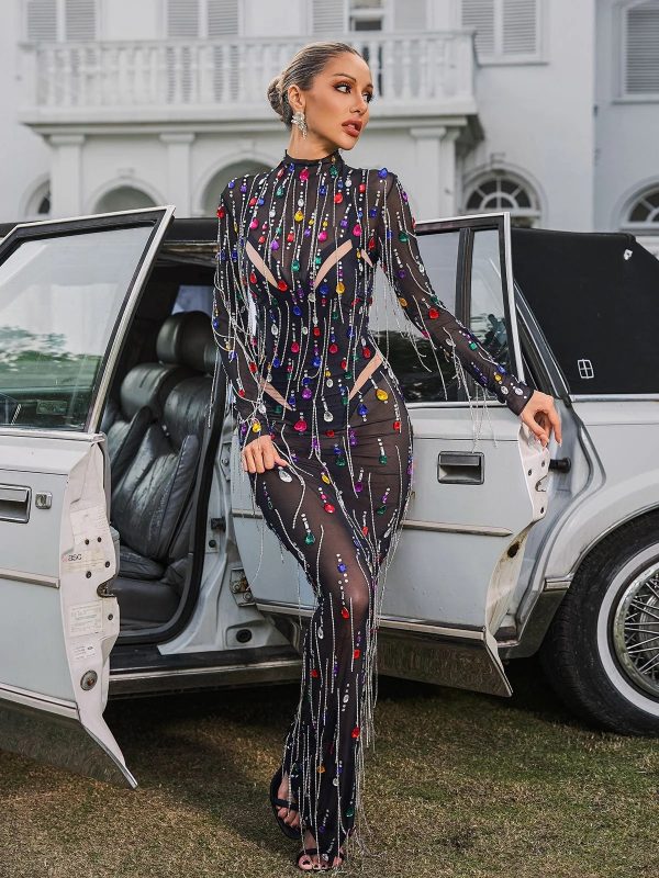 corvina fringe embellished mesh maxi dress 15