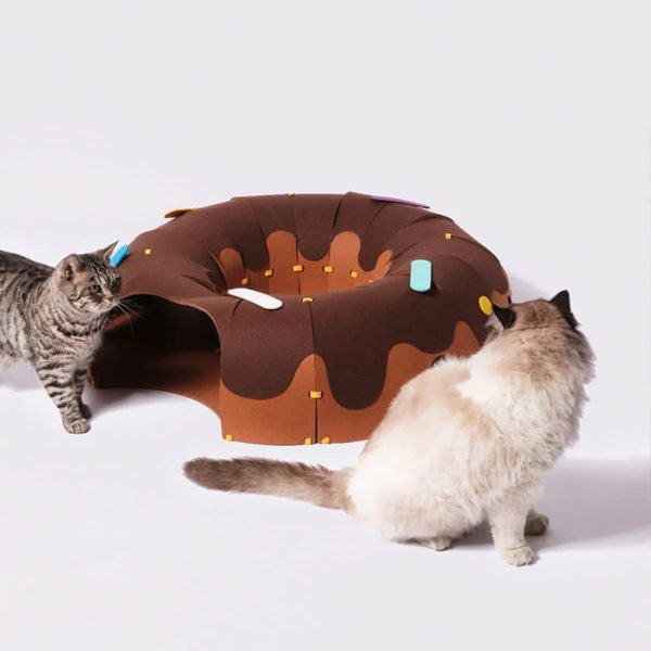 donut shaped felt play tunnel for cats 13