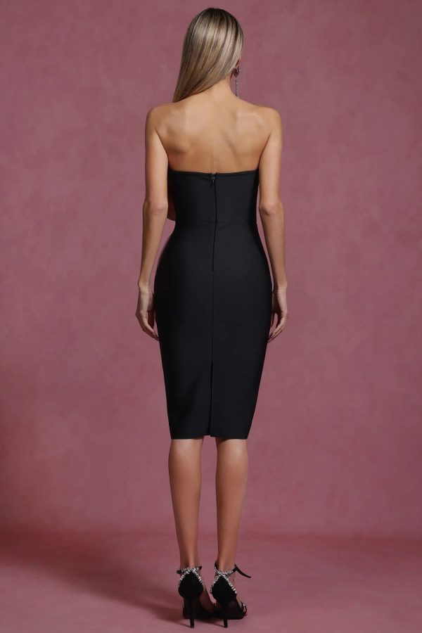 eiffel sleeveless bow bandage mini dress 16