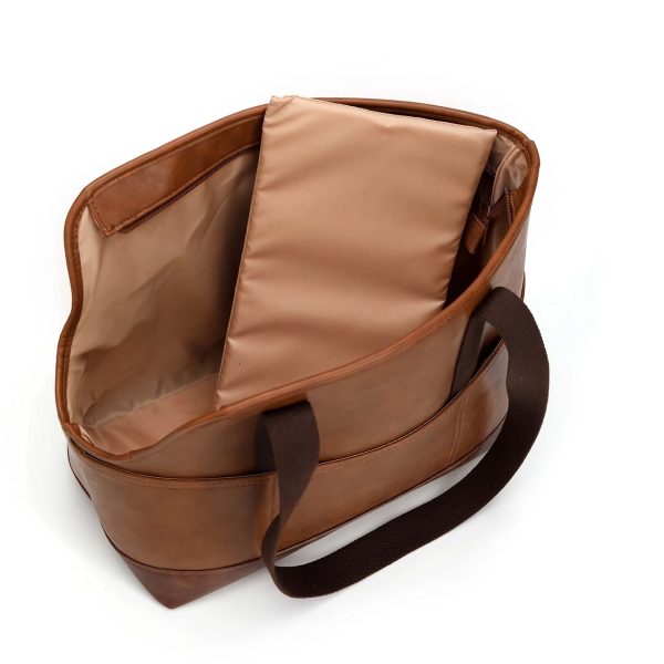 fashionable pu leather pet carrier tote bag with adjustable straps 13