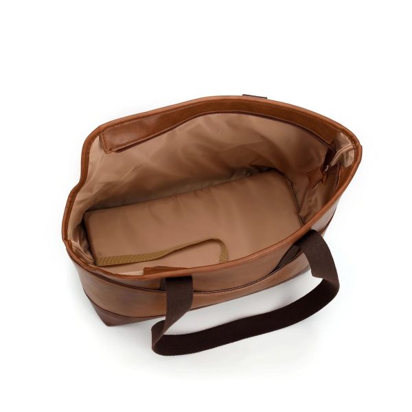fashionable pu leather pet carrier tote bag with adjustable straps 14