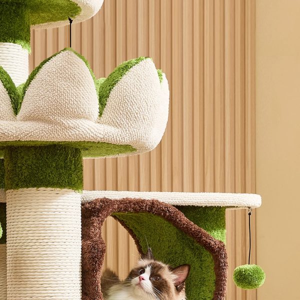 forest series white lotus cat tree 13