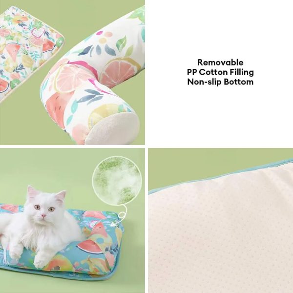 fruit print cooling ice silk dog & cat mat with pillow 14