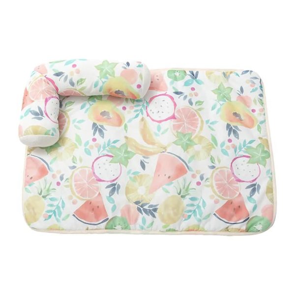 fruit print cooling ice silk dog & cat mat with pillow 16