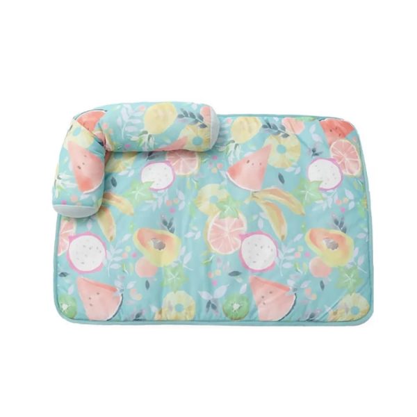fruit print cooling ice silk dog & cat mat with pillow 17