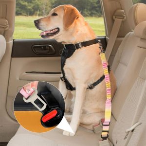 gradient elastic shock absorbing pet car safety belt 11