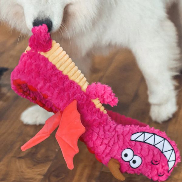 interactive crinkle dragon tug toy for dogs 14