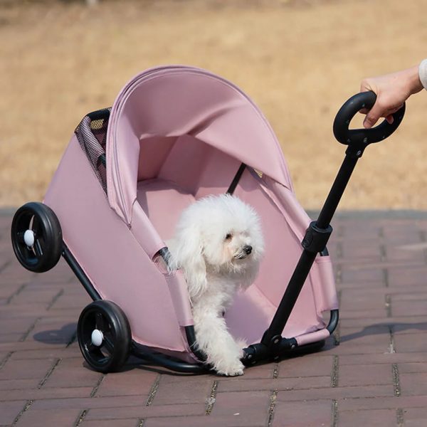 lightweight compact foldable pet stroller with sunshade canopy 12