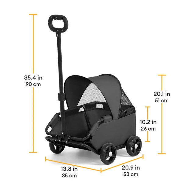 lightweight compact foldable pet stroller with sunshade canopy 18