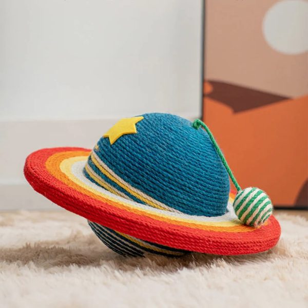 planet sisal cat scratcher with hanging ball 13