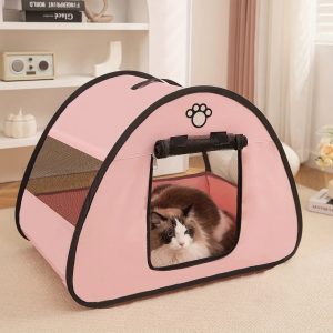 portable foldable paw print oxford cloth pet tent 11