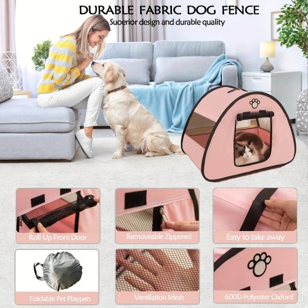 portable foldable paw print oxford cloth pet tent 12