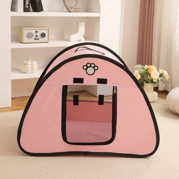 portable foldable paw print oxford cloth pet tent 16