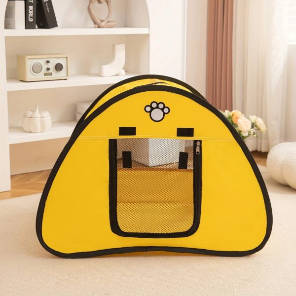 portable foldable paw print oxford cloth pet tent 18