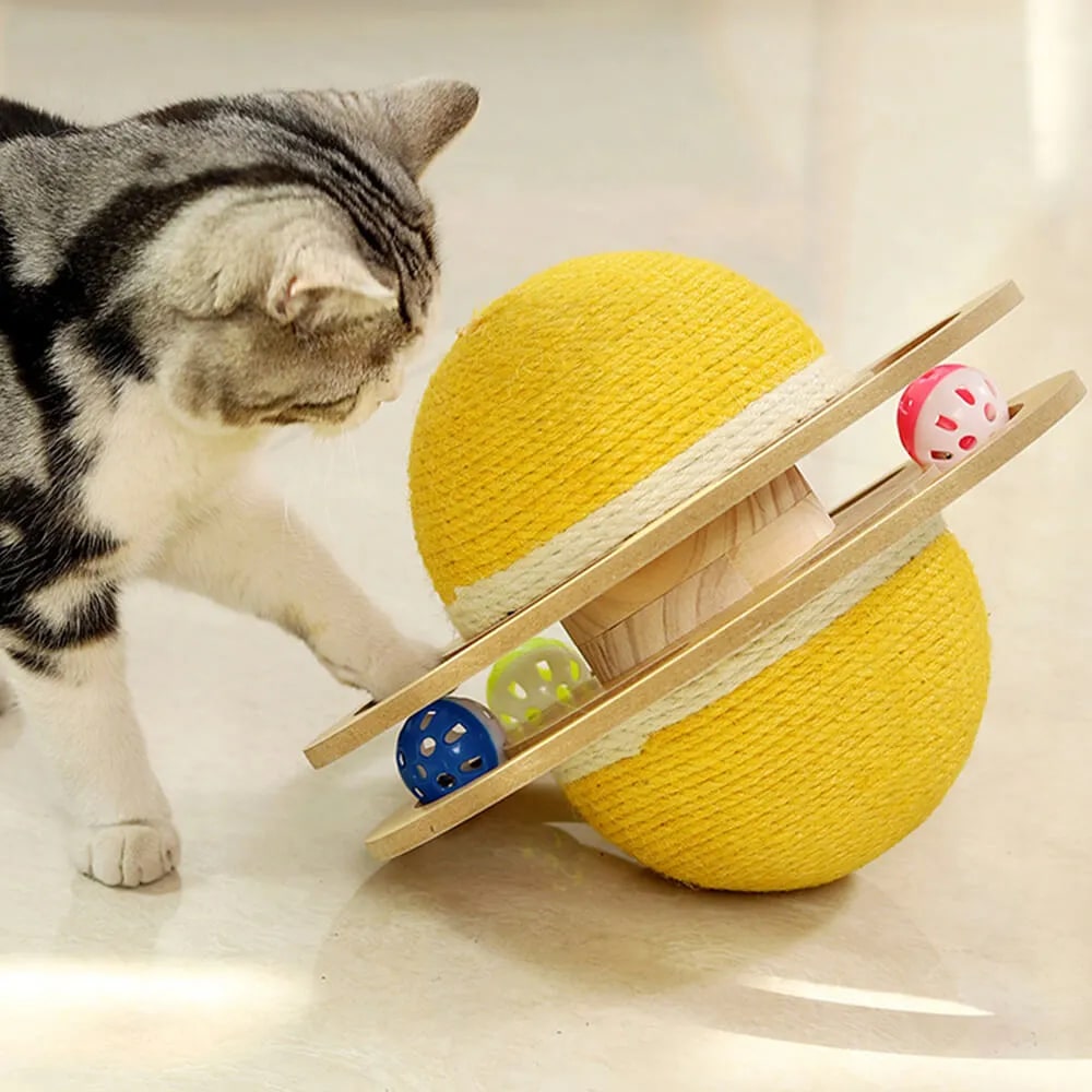 sisal scratching ball interactive cat toy 11