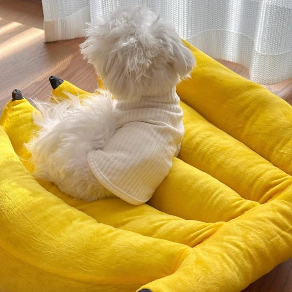 soft & adorable pet nest banana dog bed 15