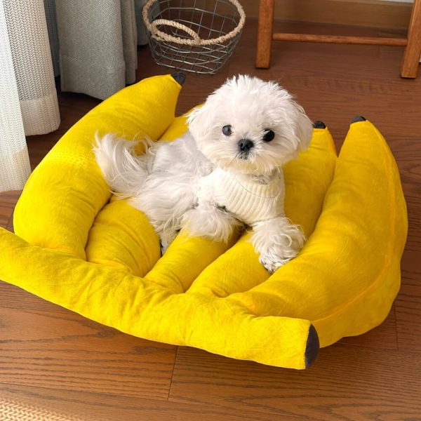 soft & adorable pet nest banana dog bed 20
