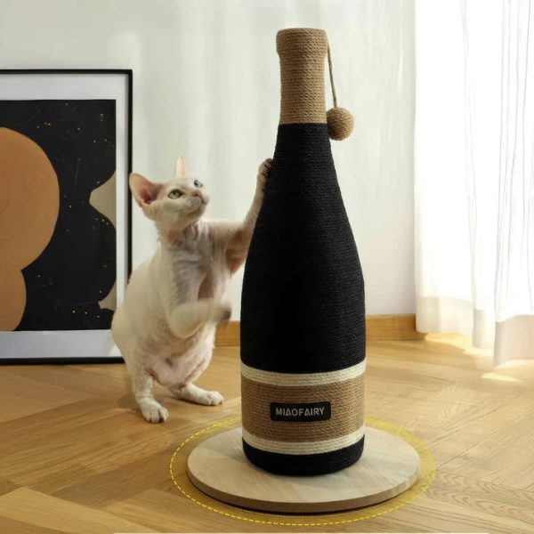 stylish wine bottle cat scratching post with base 13