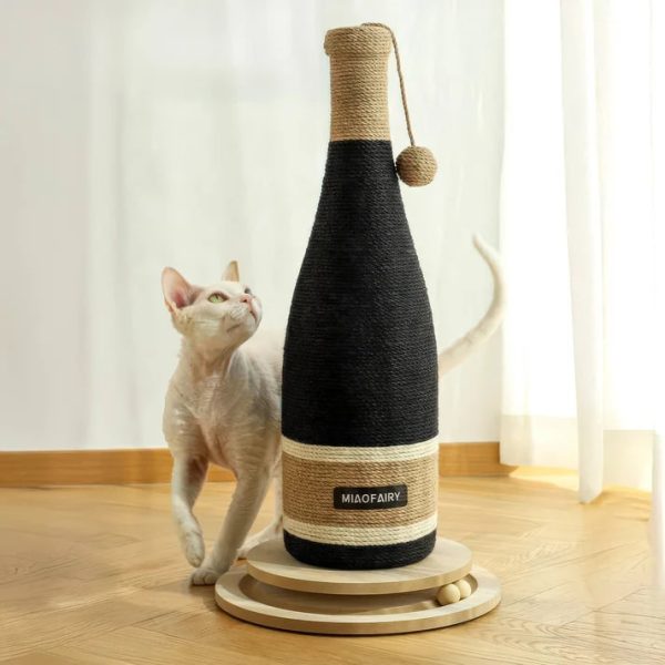 stylish wine bottle cat scratching post with base 14