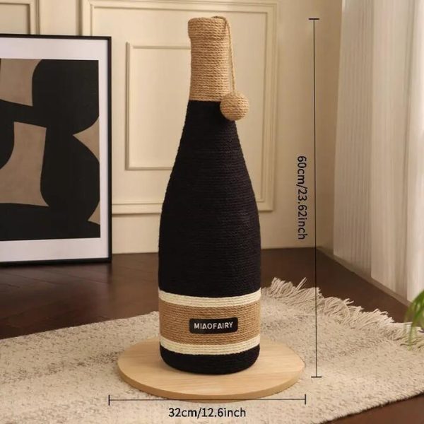 stylish wine bottle cat scratching post with base 16