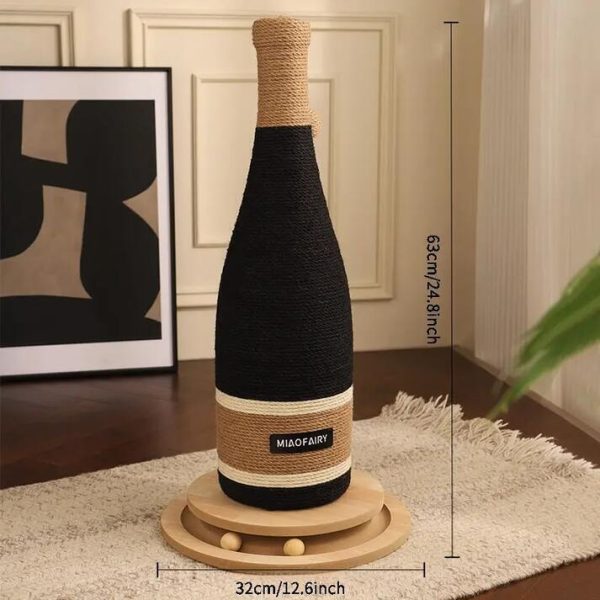 stylish wine bottle cat scratching post with base 17