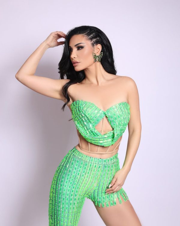 tolliver crystal two piece set in green 20