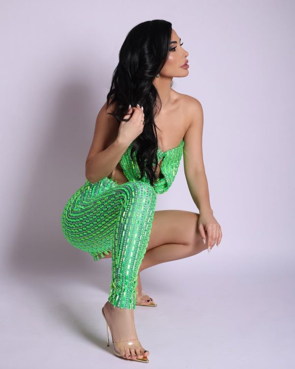 tolliver crystal two piece set in green 21