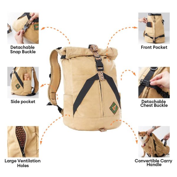 ventilated & durable outdoor hiking dog carrier bag 20