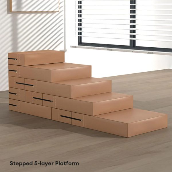 waterproof washable pu leather modular multi level pet stairs 21