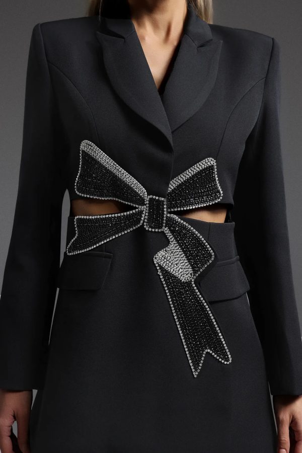 xidel long sleeves v neck diamond hollow out mini dress 15