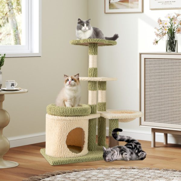38 multi level aesthetic cat tree with condo & snug hammock 12