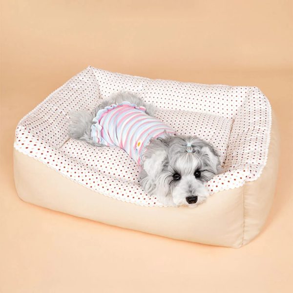 all season cozy washable floral cotton dog & cat bed 13