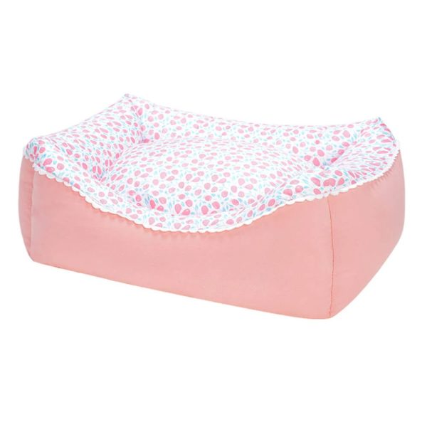 all season cozy washable floral cotton dog & cat bed 19