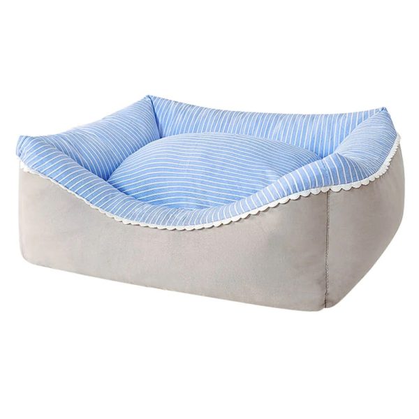 all season cozy washable floral cotton dog & cat bed 21