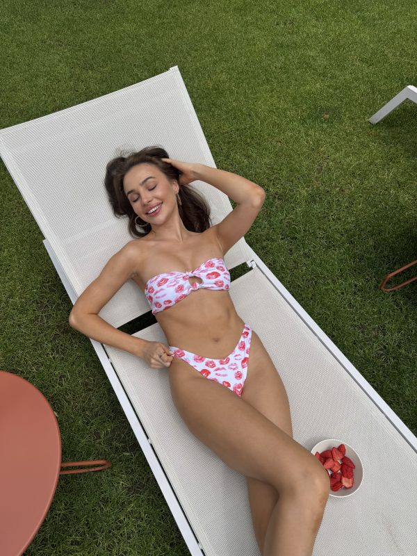 anastasia mouth printed cutout two piece swimsuit 200